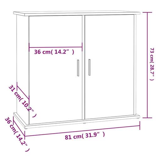 Akvariebord 81x36x73 cm konstrueret træ hvid