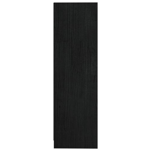 Bogskab/rumdeler 104x33,5x110 cm massivt fyrretræ sort
