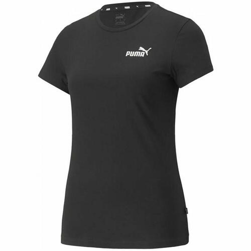 Kortærmet Sport T-shirt Puma Essentials+ Embroidery Sort S