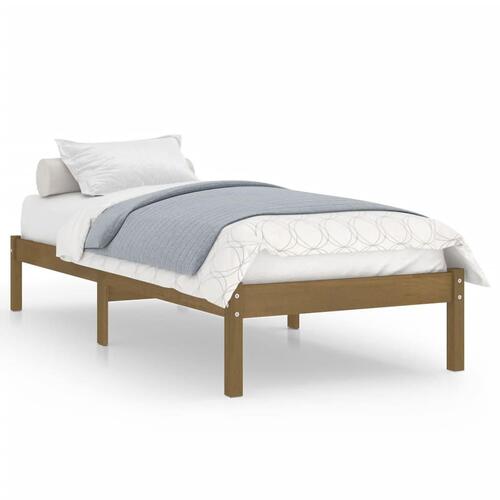 Sengeramme 75x190 cm Small Single massivt træ gyldenbrun
