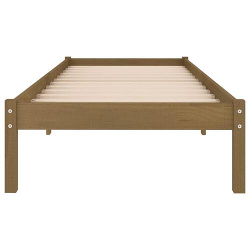 Sengeramme 75x190 cm Small Single massivt træ gyldenbrun
