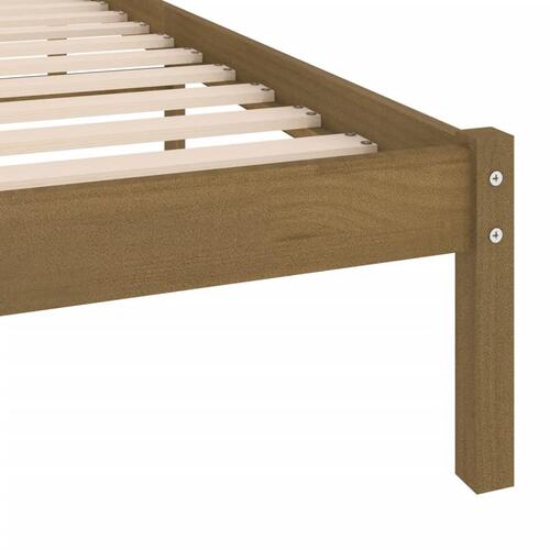 Sengeramme 75x190 cm Small Single massivt træ gyldenbrun