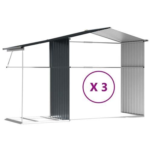 Haveskur 277x365,5x179 cm cm galvaniseret stål antracitgrå
