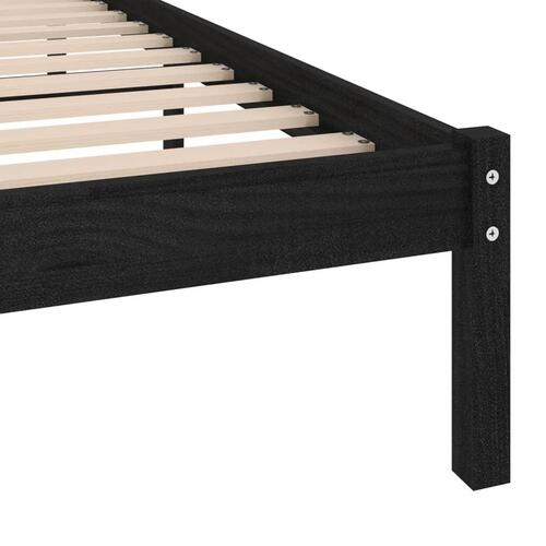 Sengeramme 75x190 cm Small Single massivt træ sort