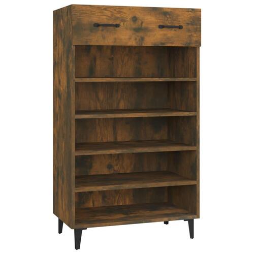 Skoreol 60x35x105 cm konstrueret træ røget egetræsfarve
