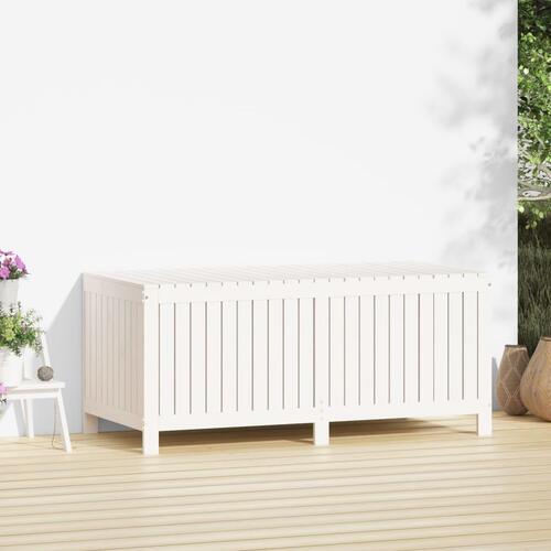 Opbevaringskasse til haven 147x68x64 cm massivt fyrretræ hvid