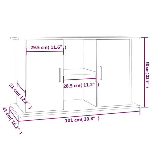 Akvariebord 101x41x58 cm konstrueret træ røget egetræsfarve