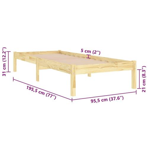 Sengeramme 90x190 cm massivt træ