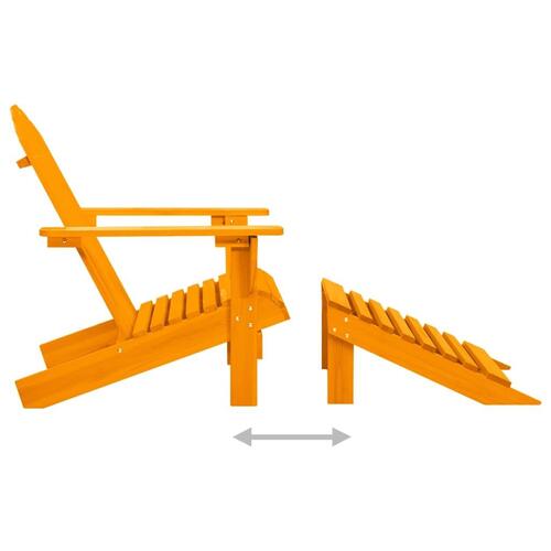 Adirondack-havestol med fodstøtte massivt grantræ orange