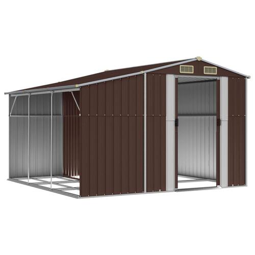 Haveskur 277x279x179 cm galvaniseret stål brun