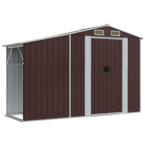 Haveskur 277x279x179 cm galvaniseret stål brun