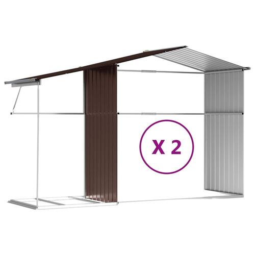 Haveskur 277x279x179 cm galvaniseret stål brun