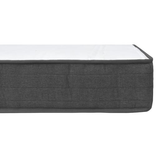 Seng med madras 200x200 cm stof mørkegrå