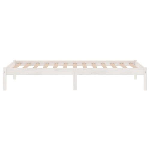 Sengeramme 90x190 cm Single massivt træ hvid
