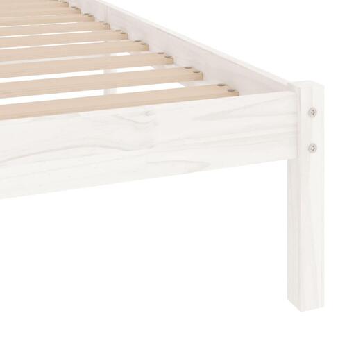Sengeramme 90x190 cm Single massivt træ hvid
