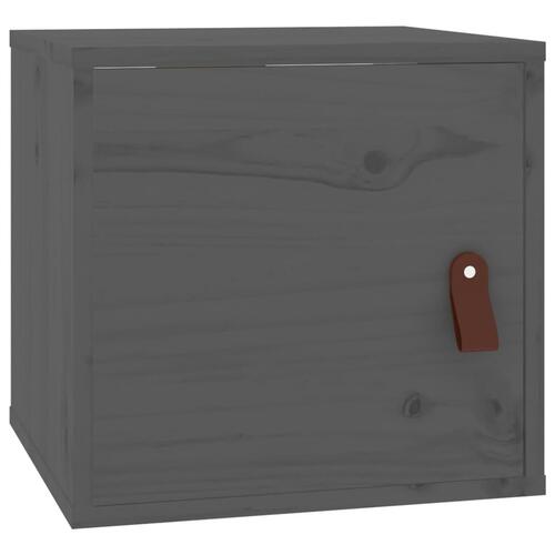 Vægskabe 2 stk. 31,5x30x30 cm massivt fyrretræ grå