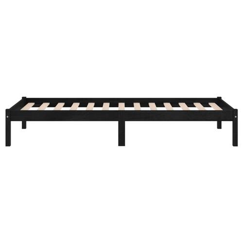 Sengeramme 90x190 cm Single massivt træ sort