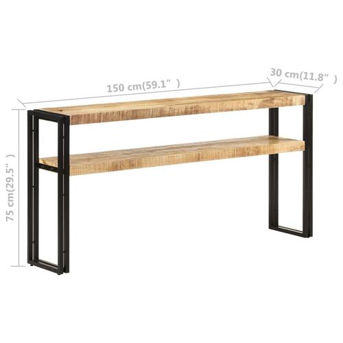 Konsolbord 150x30x75 cm ru mangotræ
