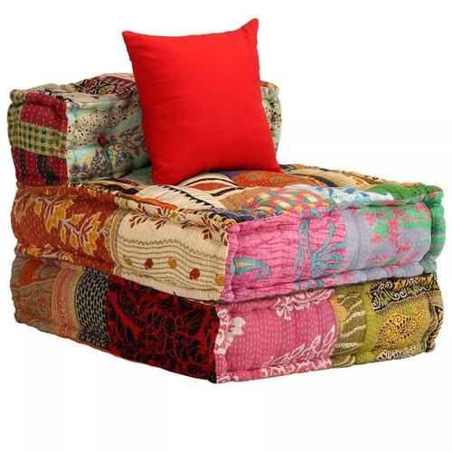 3-personers modulpuf stof patchwork