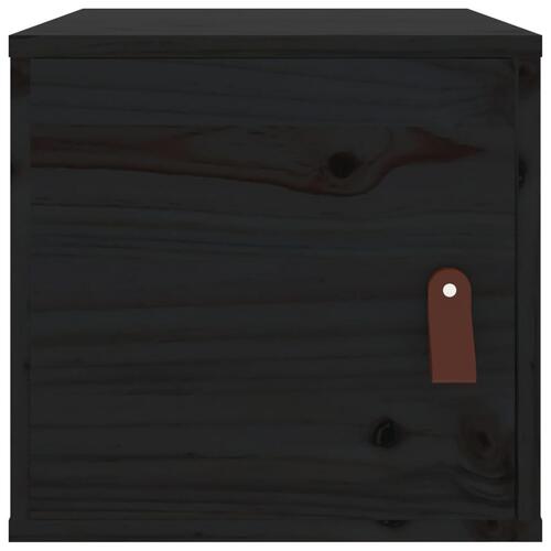 Vægskabe 2 stk. 31,5x30x30 cm massivt fyrretræ sort