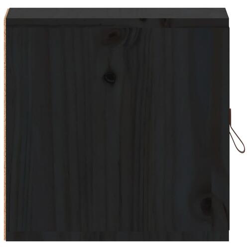 Vægskabe 2 stk. 31,5x30x30 cm massivt fyrretræ sort