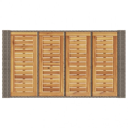 Barbord til haven 145x80x110 cm akacietop polyrattan grå
