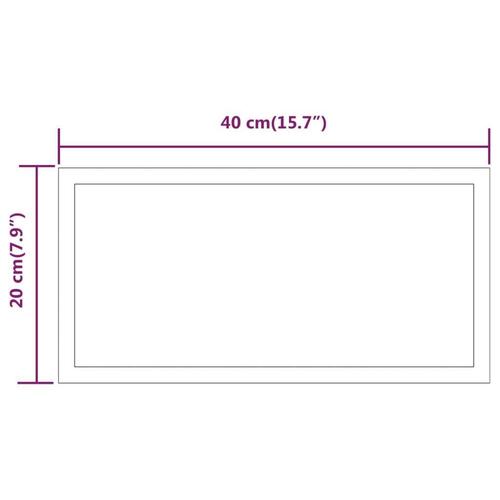 Badeværelsesspejl med LED-lys 40x20 cm