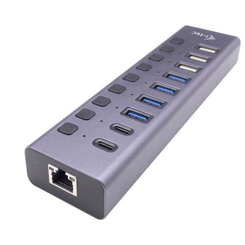 USB Hub i-Tec CACHARGEHUB9LAN Grå