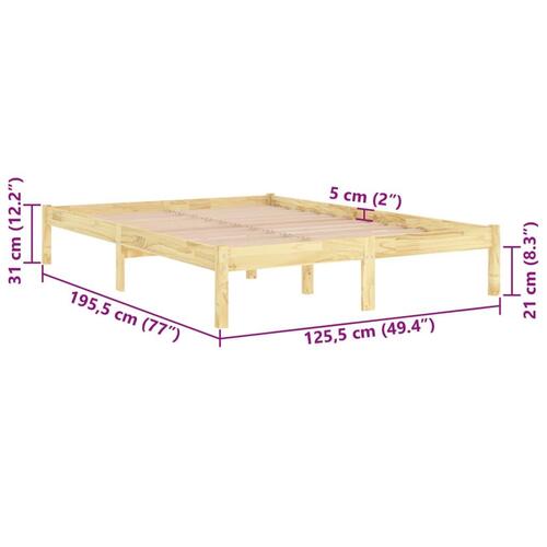 Sengeramme 120x190 cm massivt træ