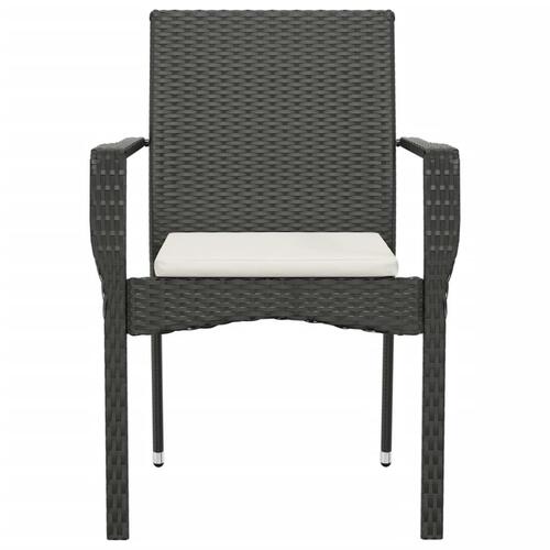 Havestole med hynder 2 stk. polyrattan sort