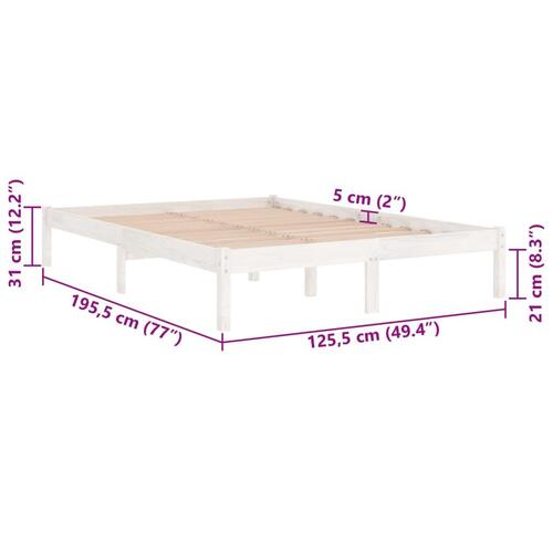 Sengeramme 120x190 cm Small Double massivt træ hvid