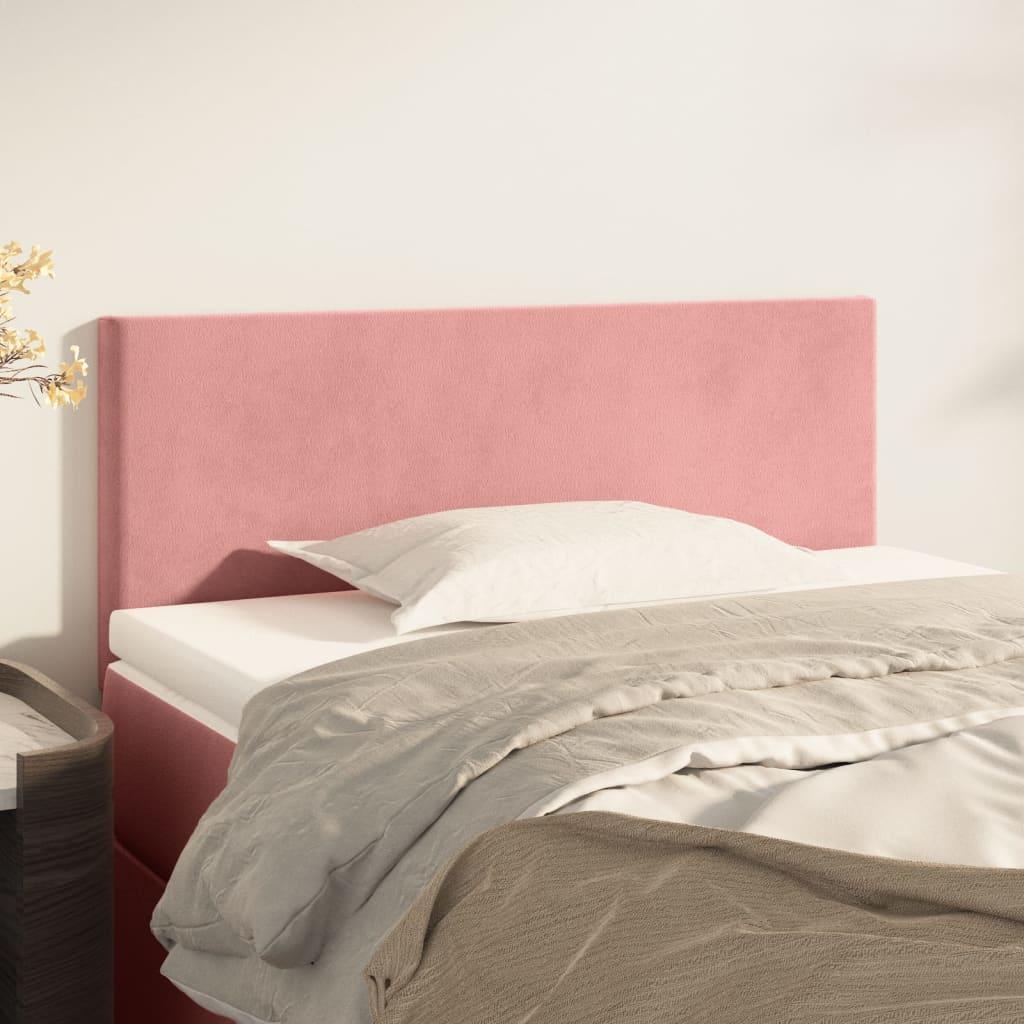 Sengegavl 80x5x78/88 cm fløjl pink