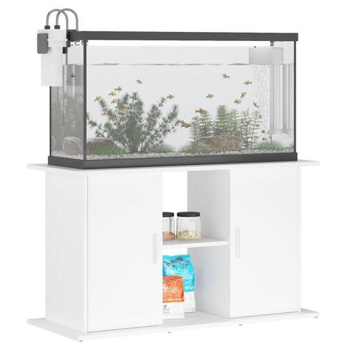 Akvariebord 101x41x58 cm konstrueret træ hvid