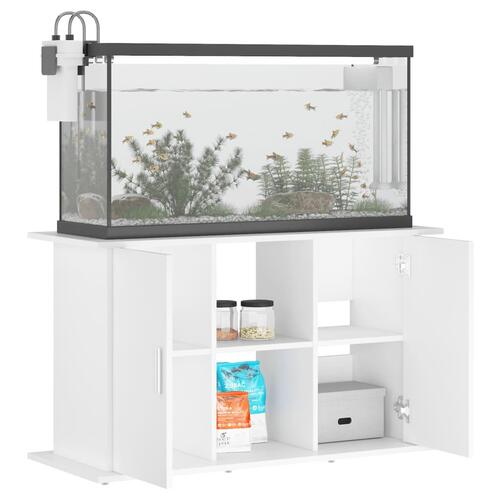 Akvariebord 101x41x58 cm konstrueret træ hvid