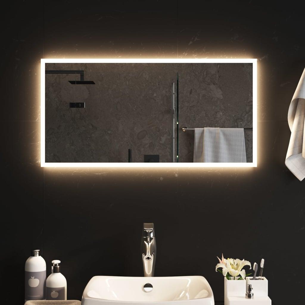 Badeværelsesspejl med LED-lys 80x40 cm