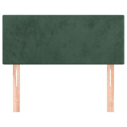 Sengegavl 90x5x78/88 cm fløjl mørkegrøn