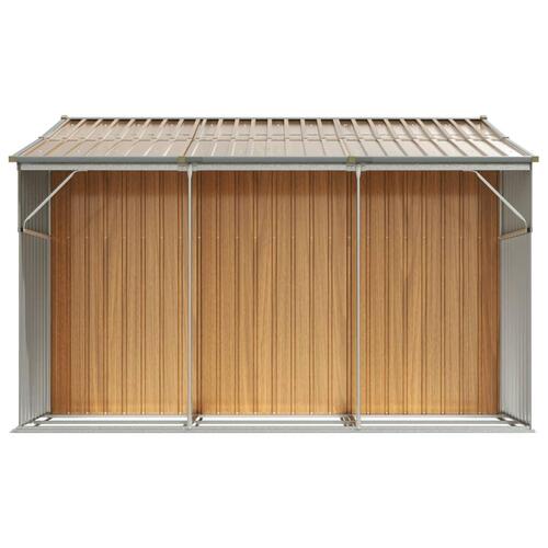 Haveskur 277x279x179 cm galvaniseret stål lysebrun