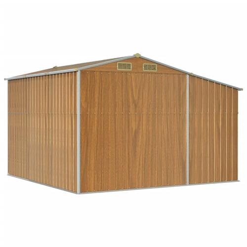 Haveskur 277x279x179 cm galvaniseret stål lysebrun