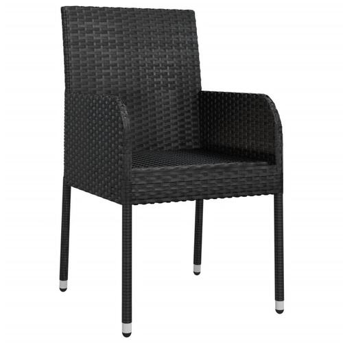 Havestole med hynder 4 stk. polyrattan sort