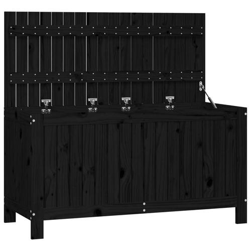 Opbevaringskasse til haven 115x49x60 cm massivt fyrretræ sort