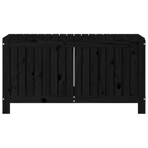 Opbevaringskasse til haven 115x49x60 cm massivt fyrretræ sort
