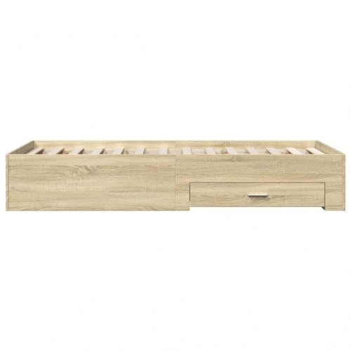 Sengeramme med skuffer 90 x 200 cm - sonoma-eg