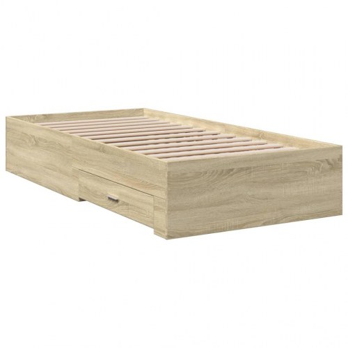 Sengeramme med skuffer 90 x 200 cm - sonoma-eg