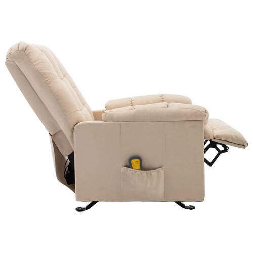 Massagestol stof cremefarvet