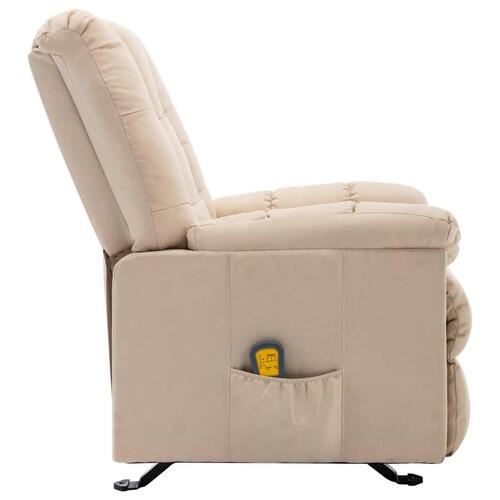 Massagestol stof cremefarvet