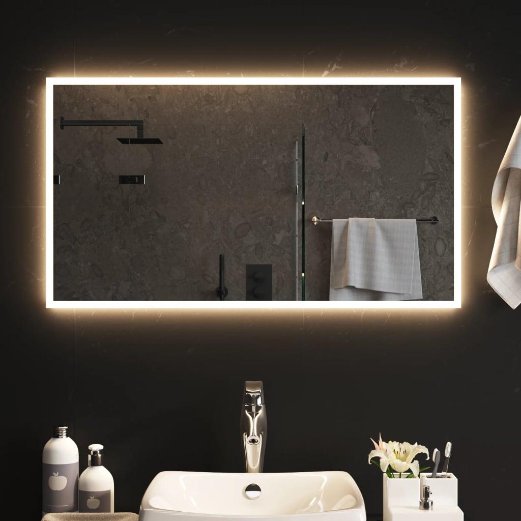 Badeværelsesspejl med LED-lys 80x50 cm