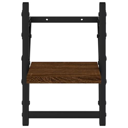 Væghylder med stænger 2 stk. 20x25x30 cm brun egetræsfarve