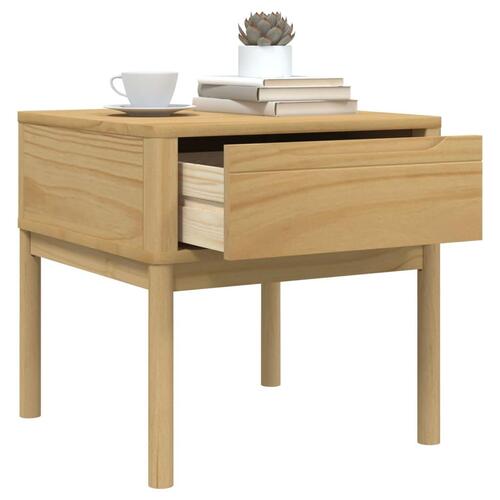 Lampebord FLORO 55x55x54 cm massivt fyrretræ gyldenbrun