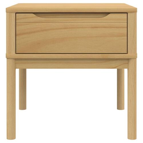 Lampebord FLORO 55x55x54 cm massivt fyrretræ gyldenbrun