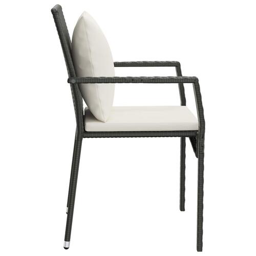 Havestole med hynder 2 stk. polyrattan sort